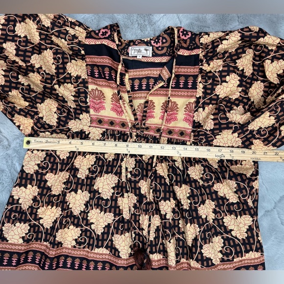 Mille Charlie Top In Nouveau Trellis Size Small Billowy Sleeves Boho Tuckernuck - Picture 12 of 16